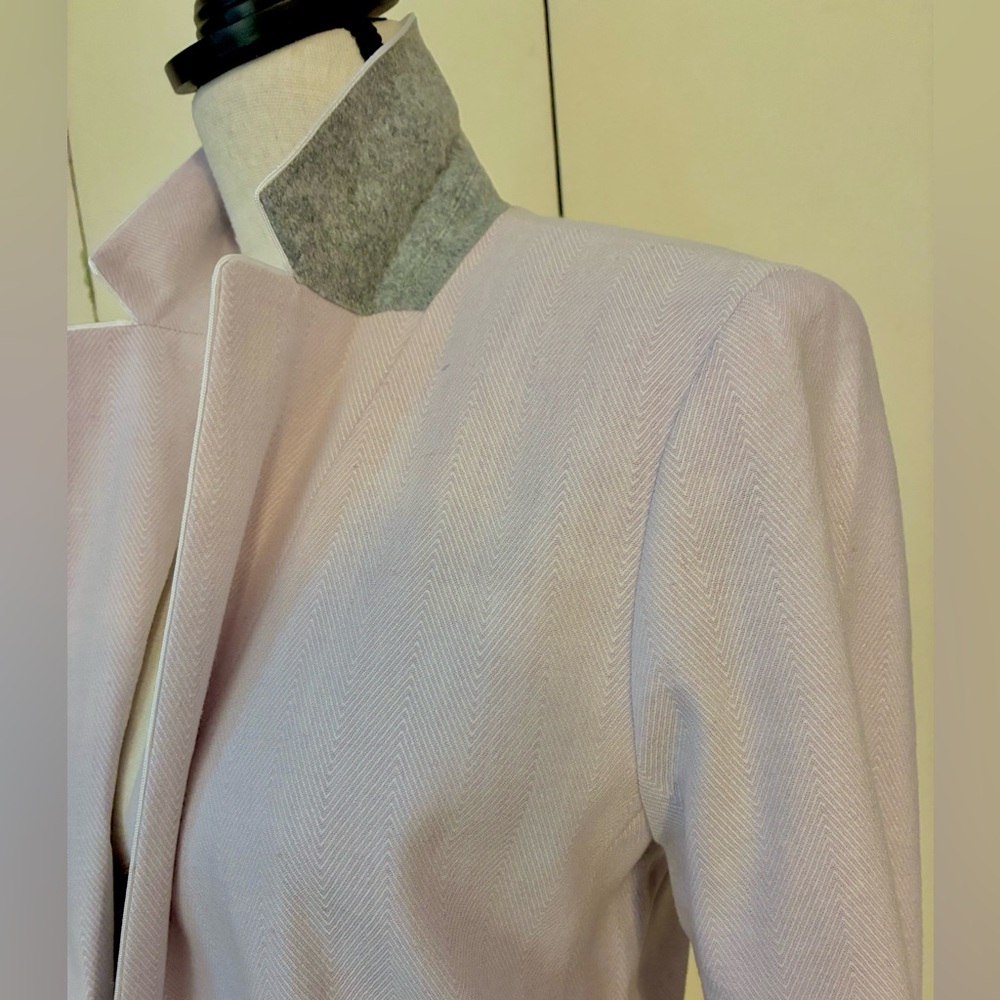 Linen Blend Lilac Herring Bone Jacket from Ann Taylor - Picture 8 of 14